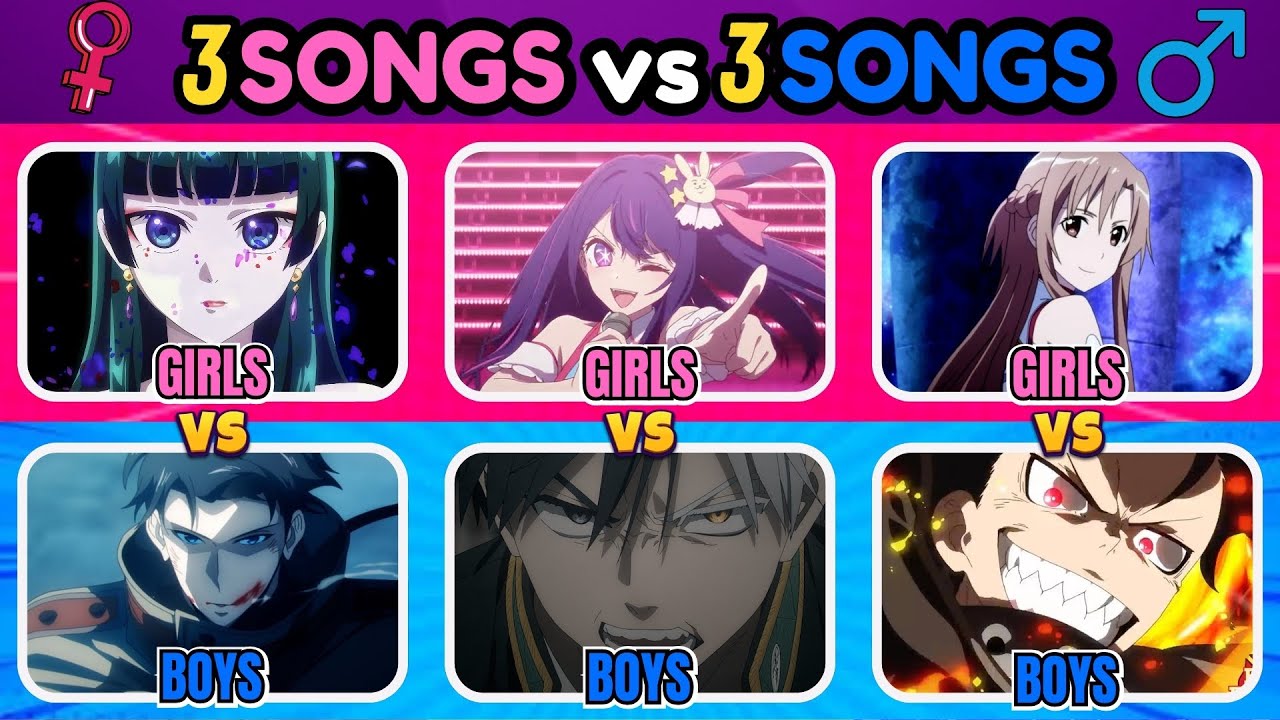 ANIME OPENING BATTLE 🥊⚔️ | 3vs3 | 🩷 Girls vs Boys 💙 Anime Opening Quiz 🔥