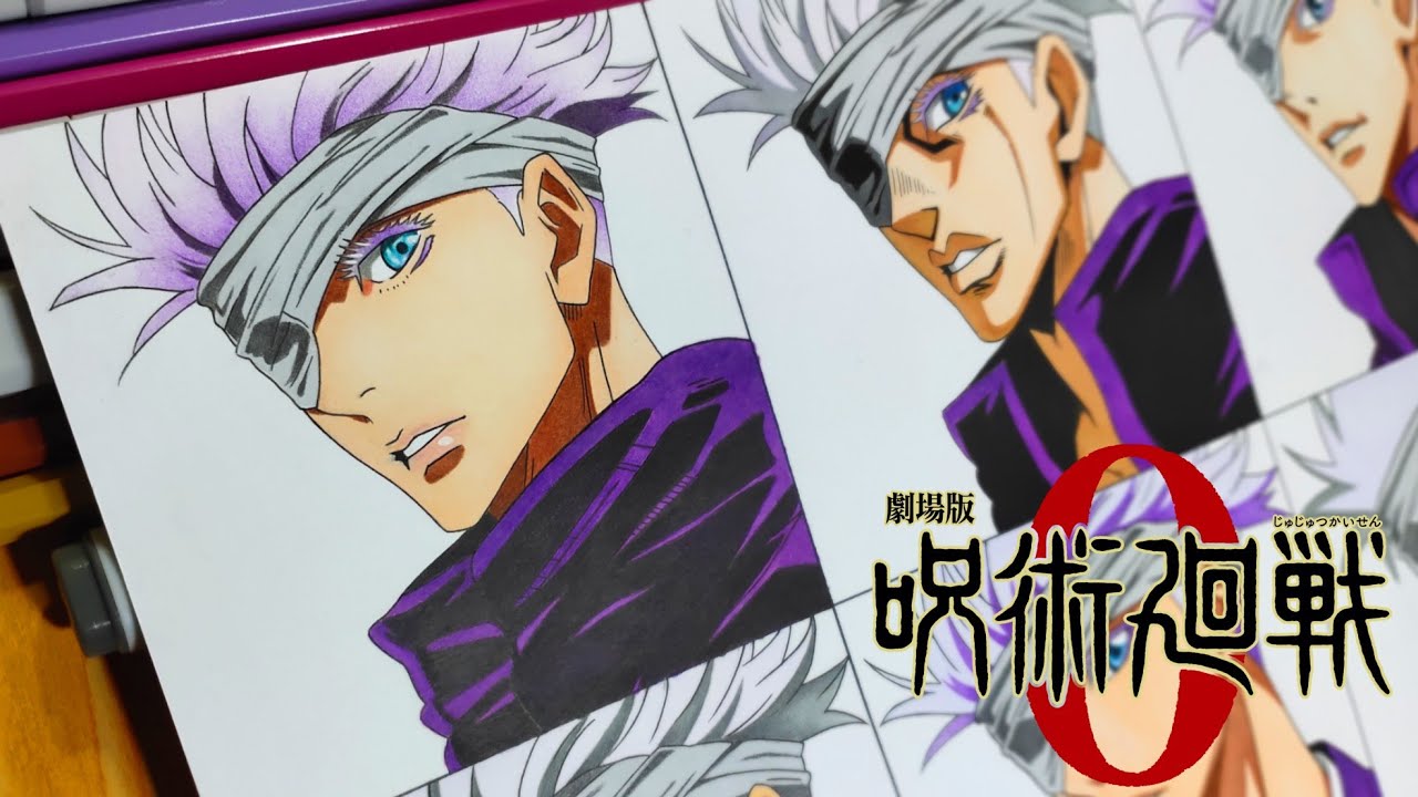 Drawing Gojo Satoru in different Anime Styles || Jujutsu Kaisen 0