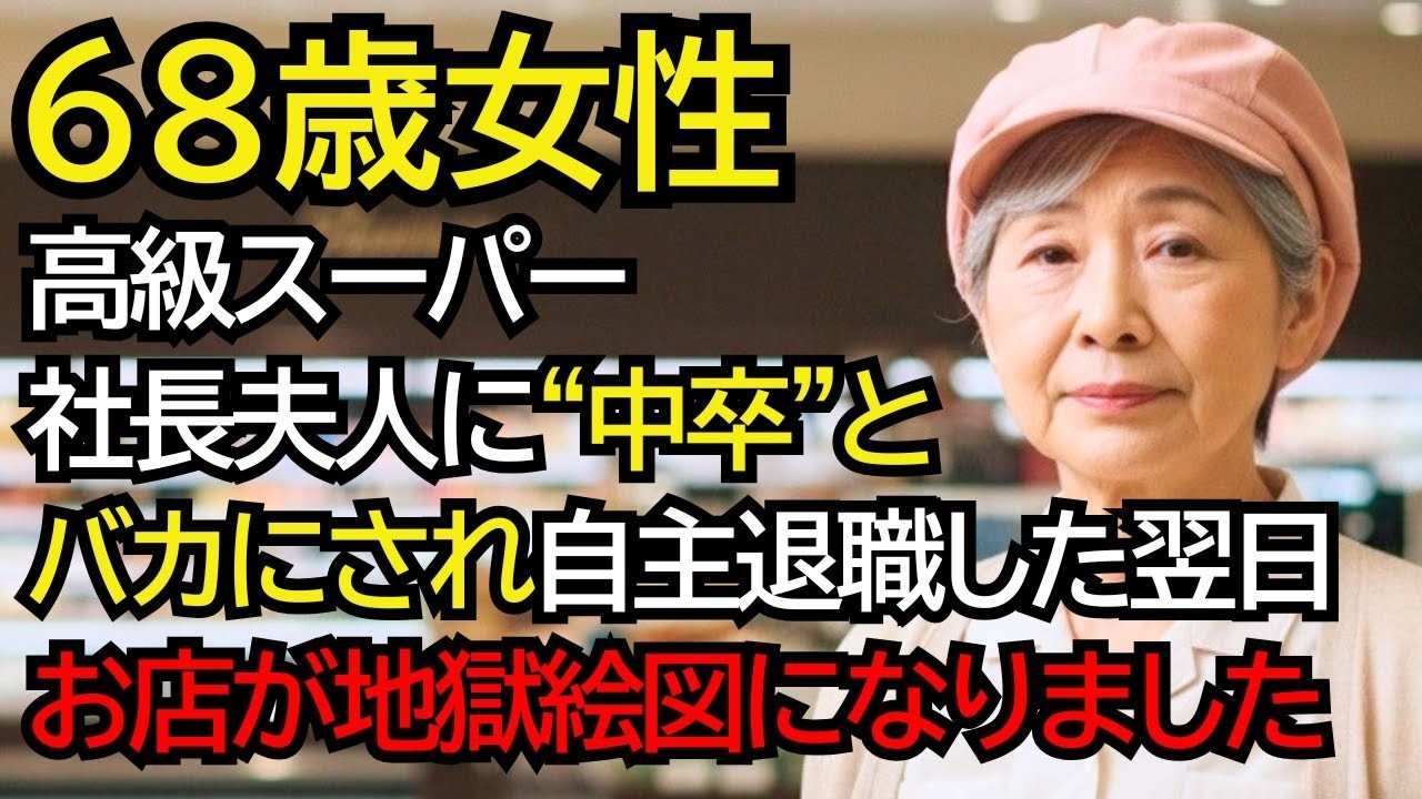 高級スーパーの社長夫人に学歴を見下されたおばあさん──「中卒の給料泥棒」とバカにされ自主退職した翌日、お店が地獄絵図になりました