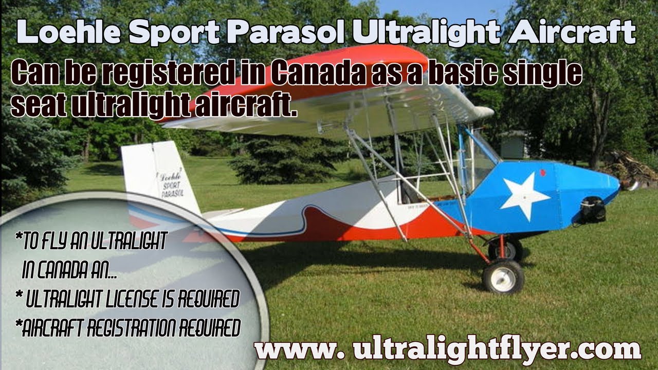 Canadian Single Seat Ultralight Aircraft, Loehle Sport Parasol, Mikey!