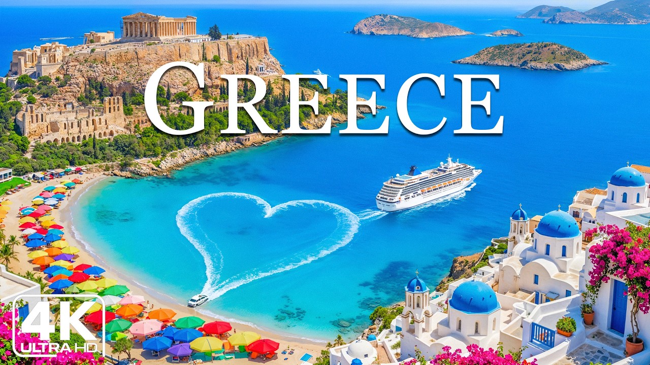 GREECE 4K DRONE FOOTAGE | Stunning Islands, Crystal Clear Waters & Iconic Landmarks Aerial Views