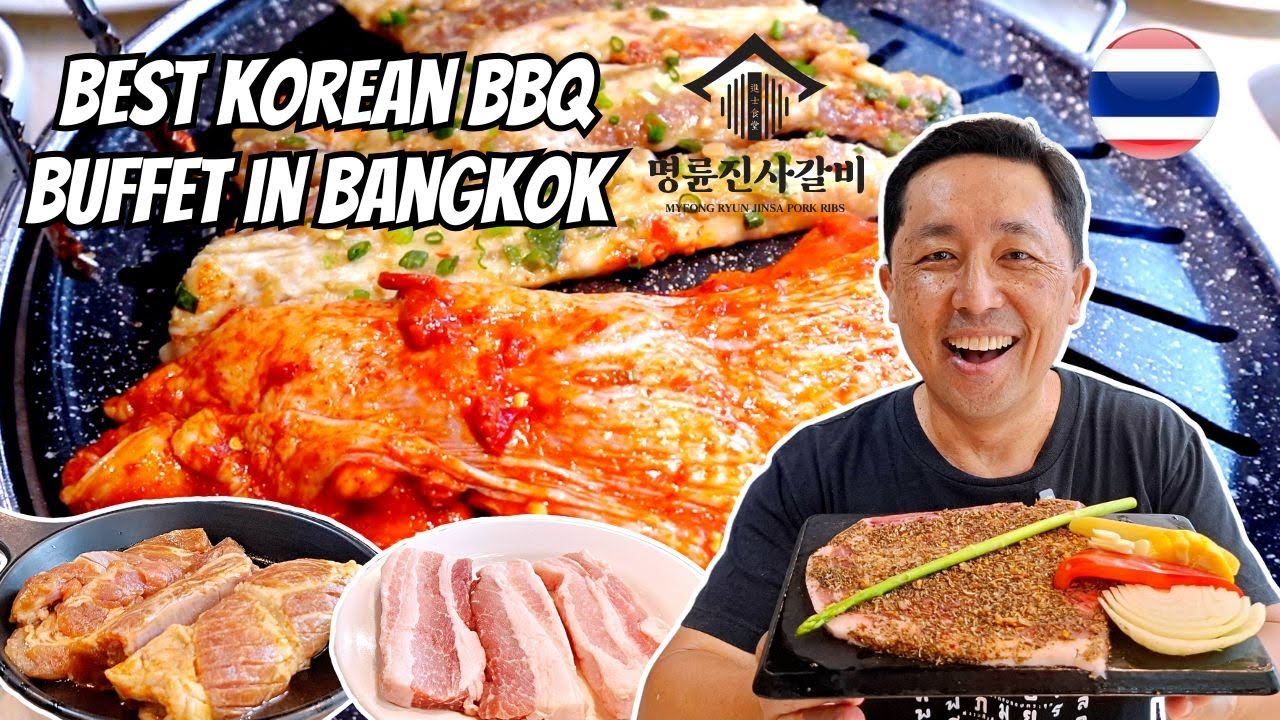 $12 ALL YOU CAN EAT Authentic Korean BBQ Buffet in Bangkok 🇹🇭 Myeongryun Jinsa Galbi