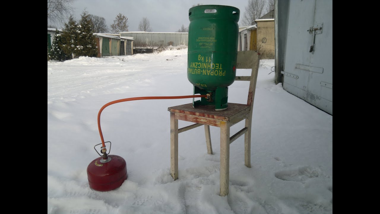 Napełnianie propanem butli turystycznej 2 kg z butli 11 kg.LPG