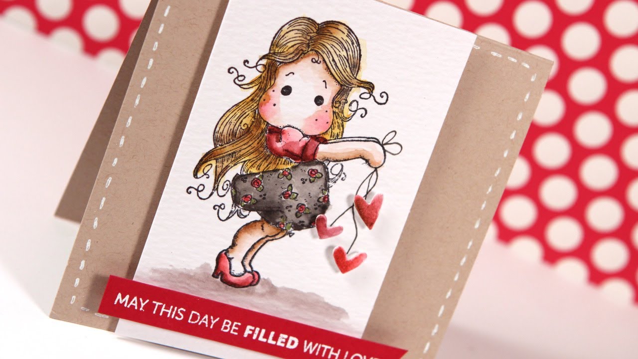 Modifying a Christmas stamp for Valentine's Day!
