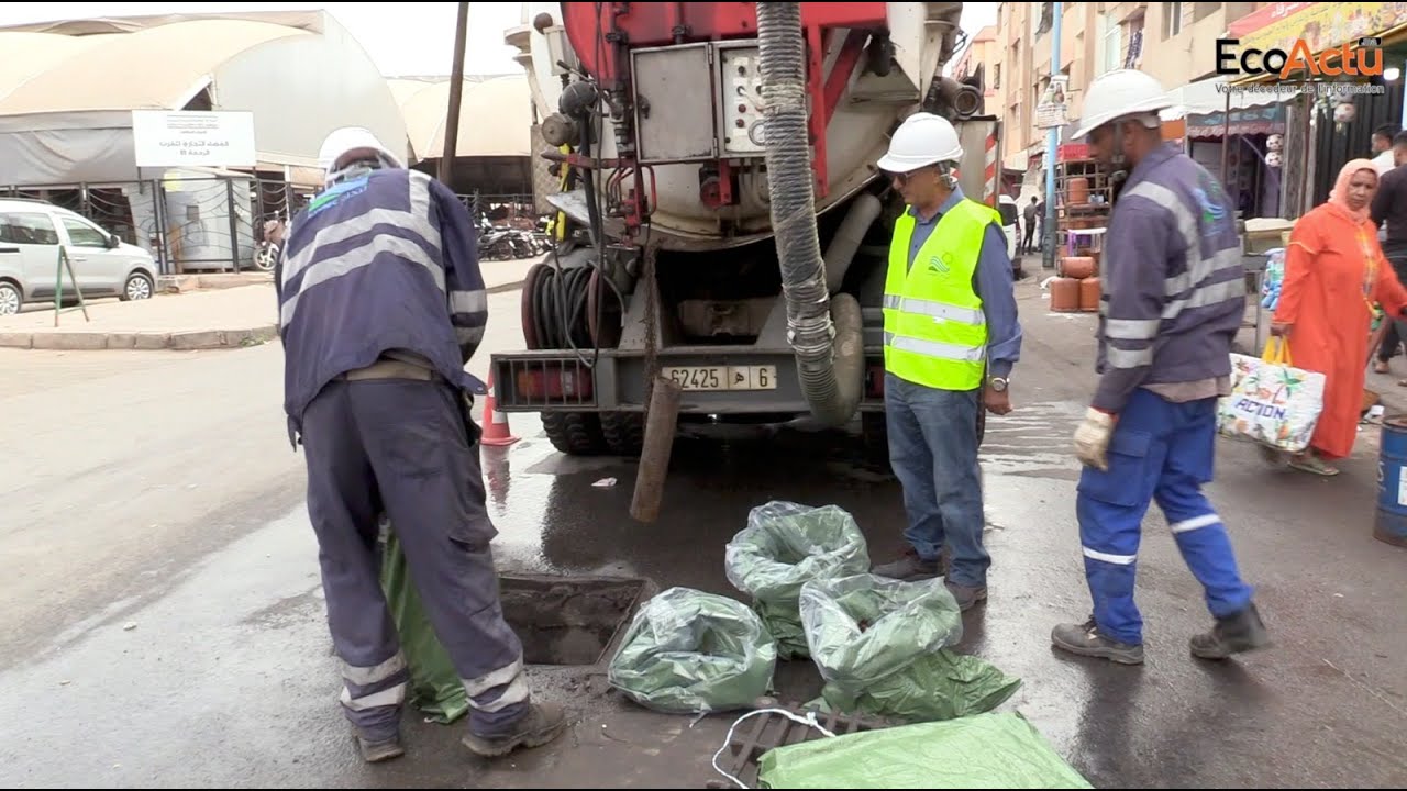 Lydec : opération de nettoyage des réseaux d'assainissement à Dar Bouazza