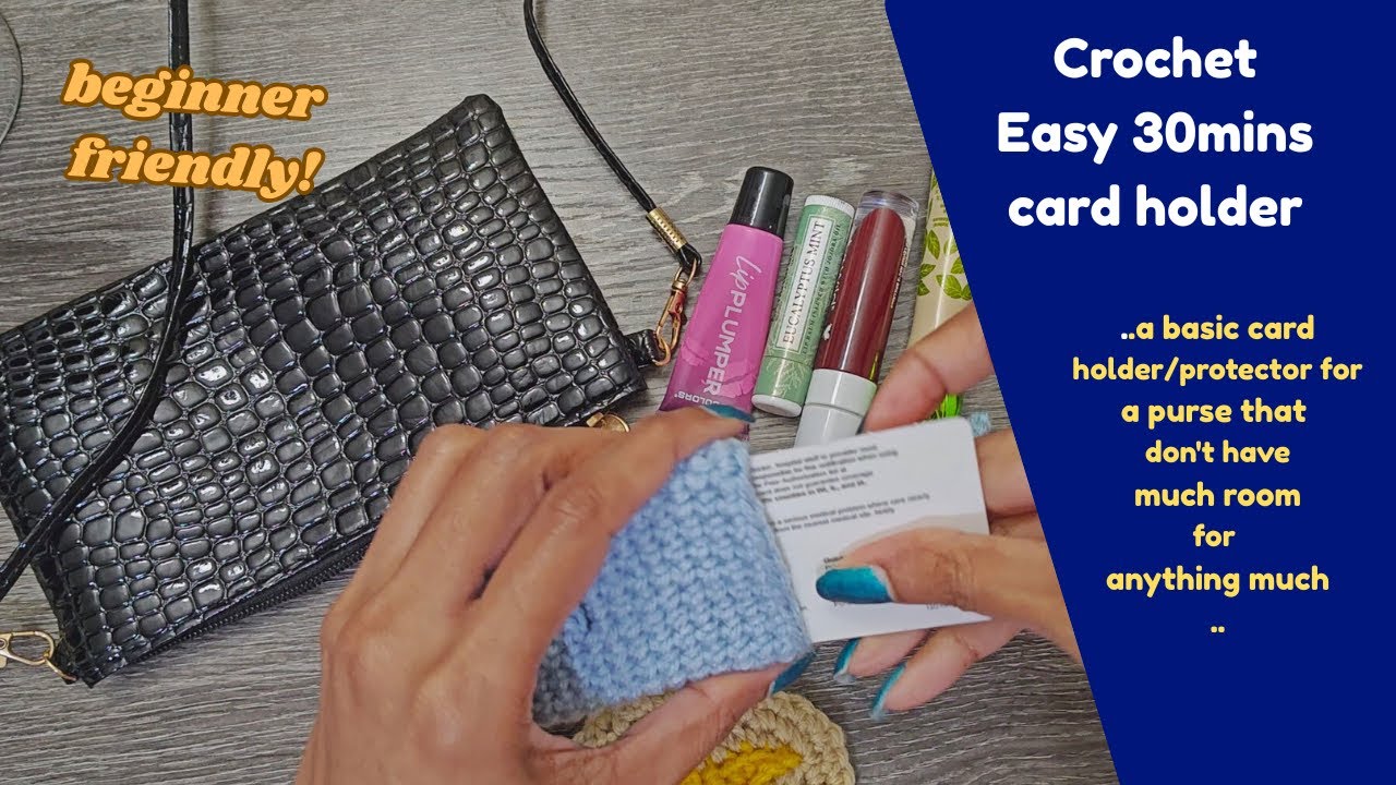 Crochet easy Simple Card holder under 30mins! - Beginner friendly
