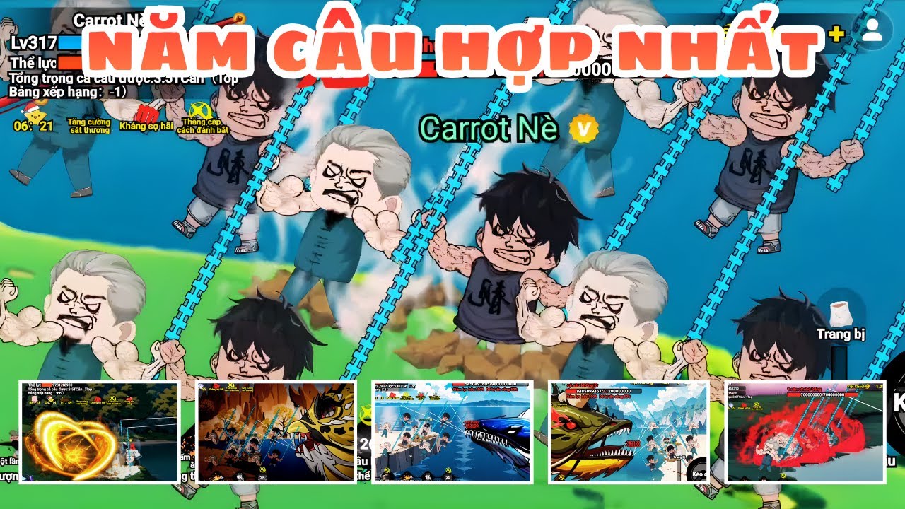 QUÁ LỰC - DÙNG CHIÊU NĂM CÂU HỢP NHẤT SOLO VỚI TẤT CẢ CÁ TRÙM TRONG GAME CÂU CÁ VẠN CÂN