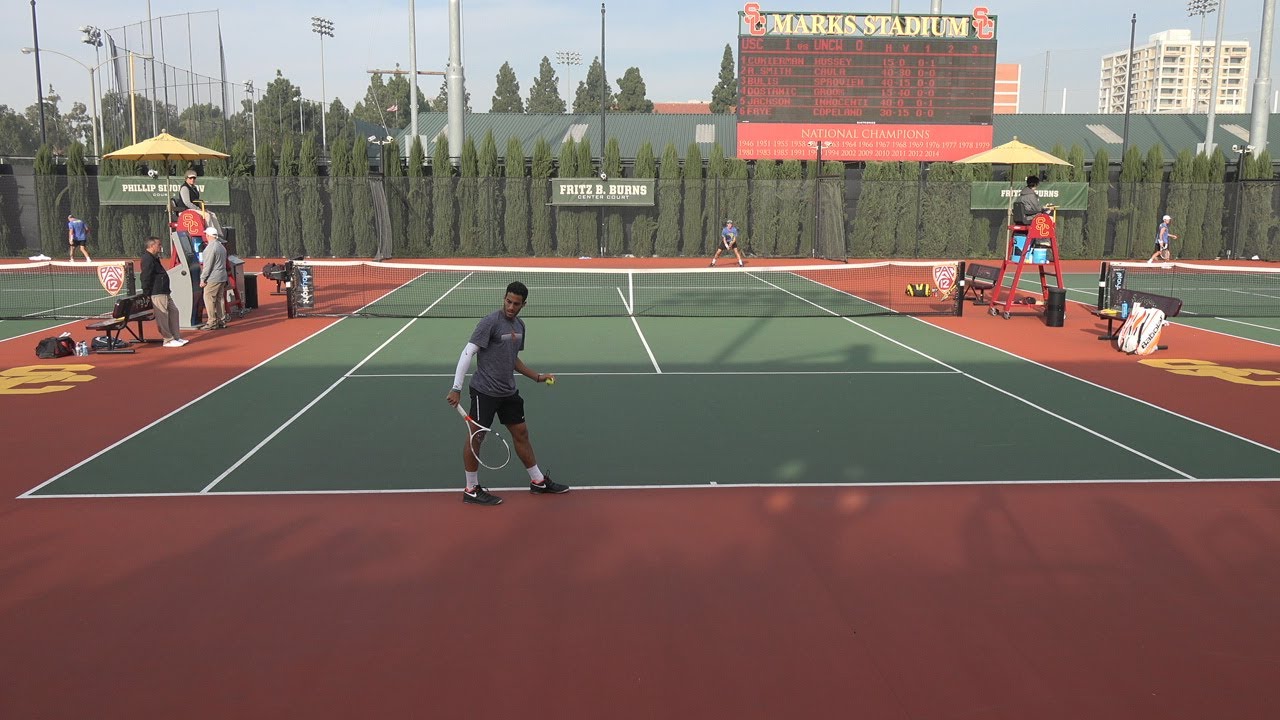01 25 2020 #1 Cukierman (USC) Vs Hussey (UNCW) men's tennis singles #1