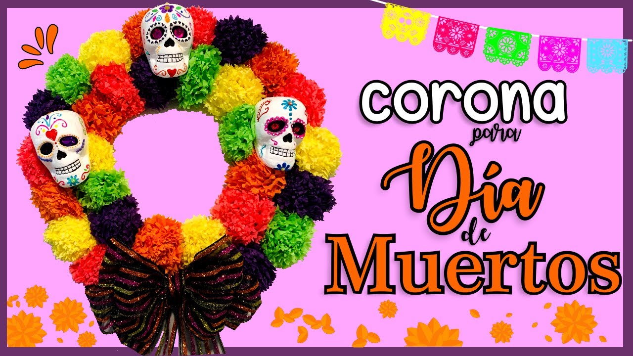 CORONA (DECORACIÓN) PARA DÍA DE MUERTOS PASO A PASO | CREATIVA OFFICIAL™ 💀 ✂️ 🎨