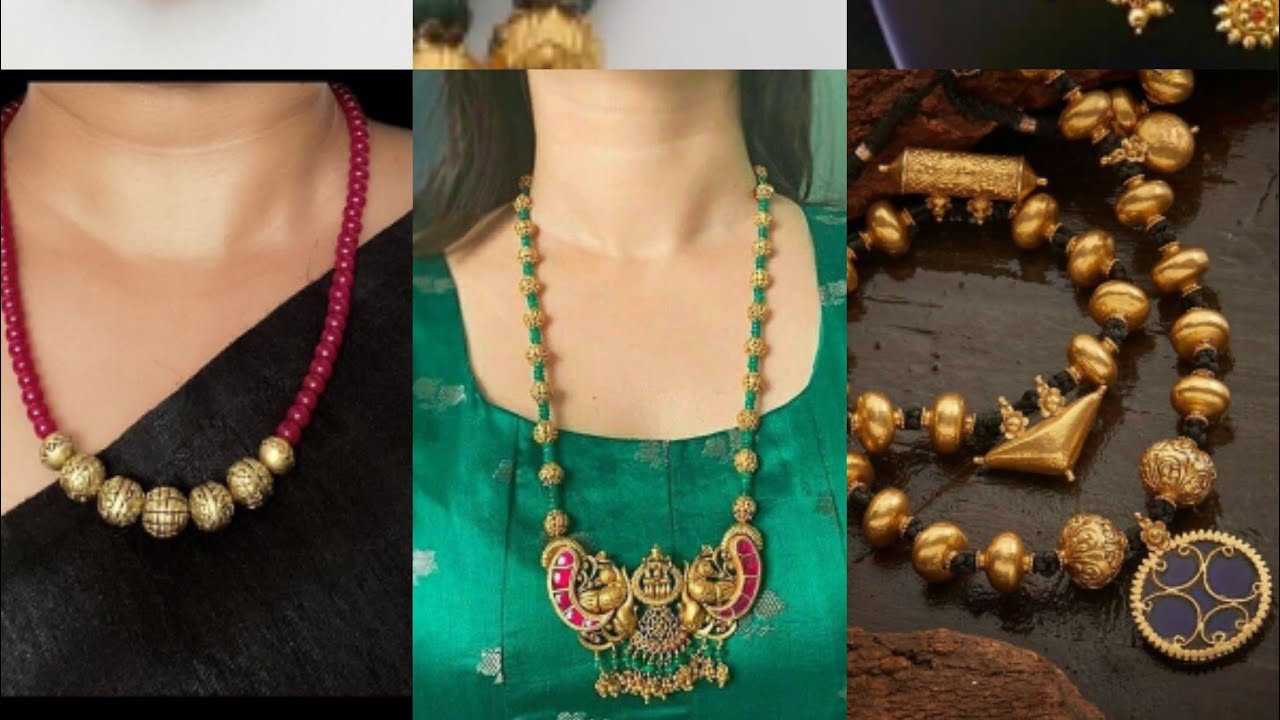 Latest gold beads design with weight 2022|lightweight gold beads necklace set design