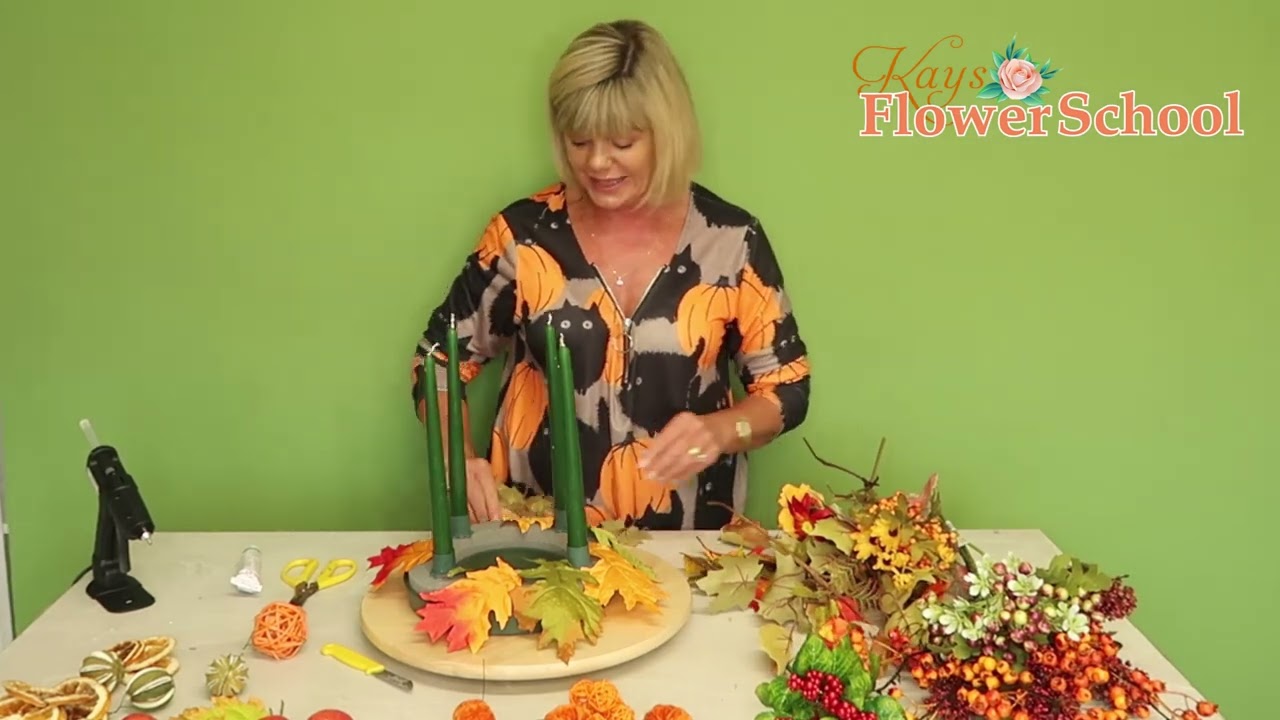 How to make an Artificial Autumnal Table Arrangement