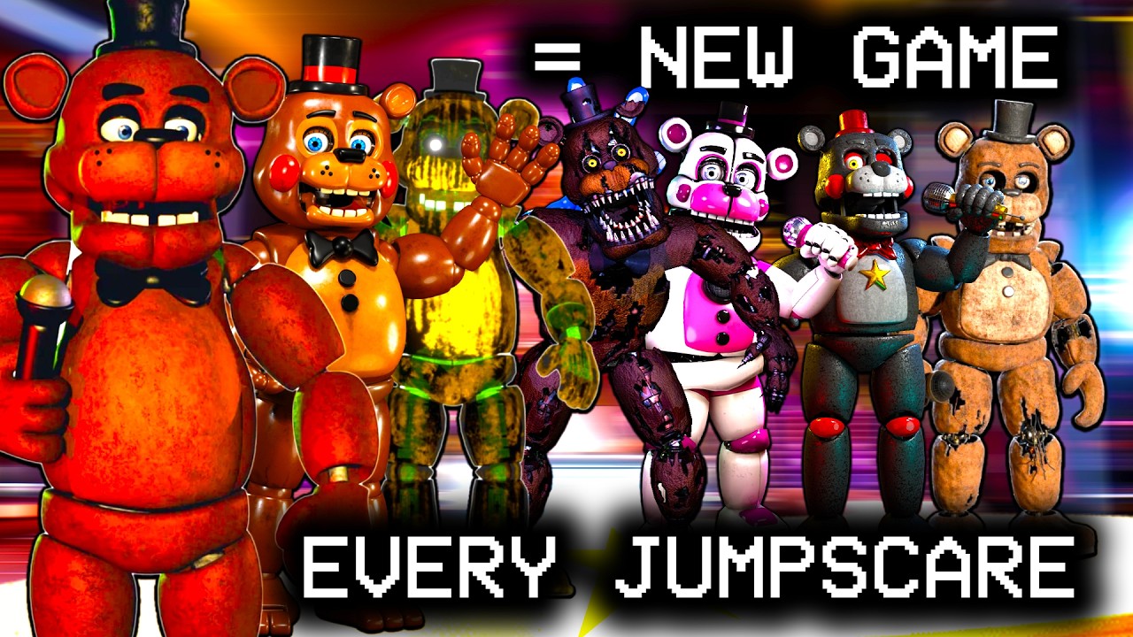 FNAF But I Have To Get JUMPSCARED By Every Animatronic To Switch Games
