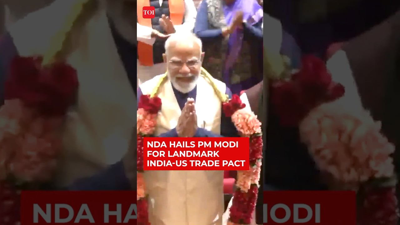 NDA MPs Felicitate PM Modi Over India-US Trade Agreement at Parliament Meet