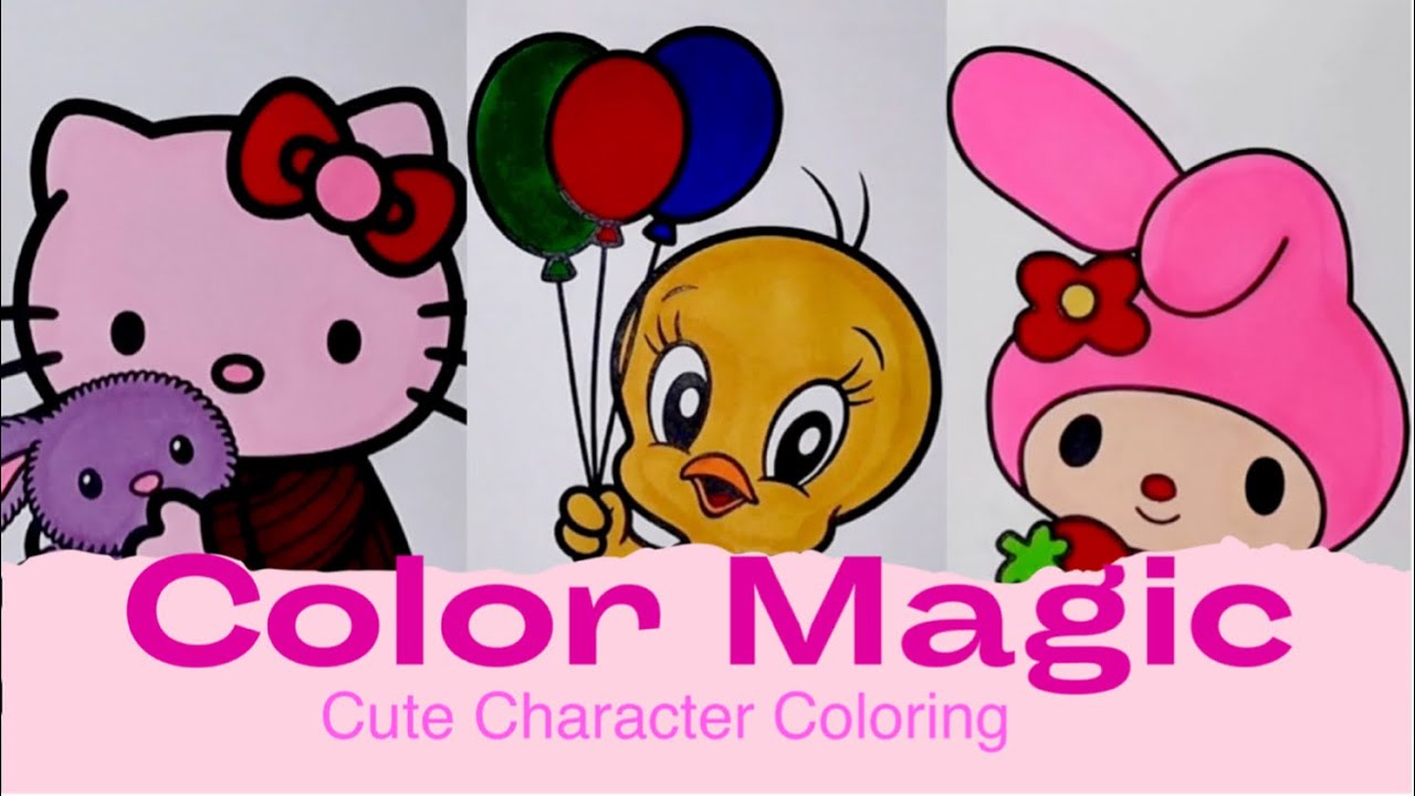 Cute Character Coloring | Hello Kitty, Tweety & My Melody Coloring Fun 🖍️