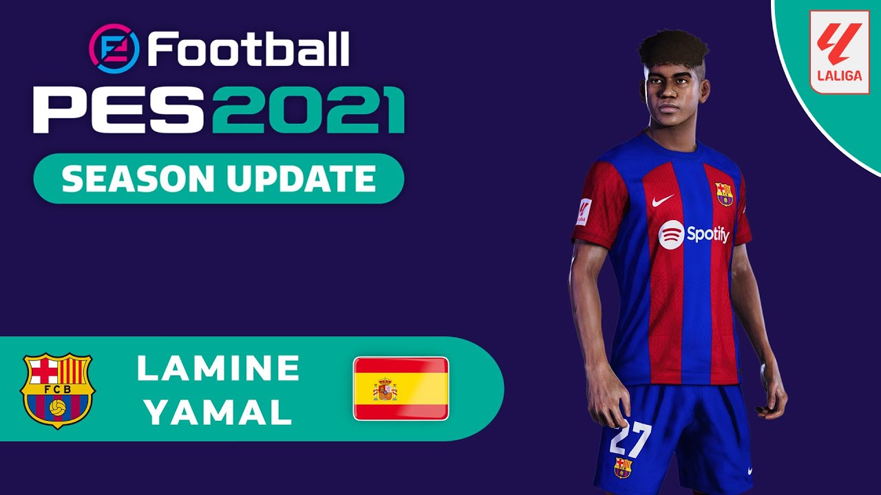 LAMINE YAMAL face+stats (FC Barcelona) How to create in PES 2021