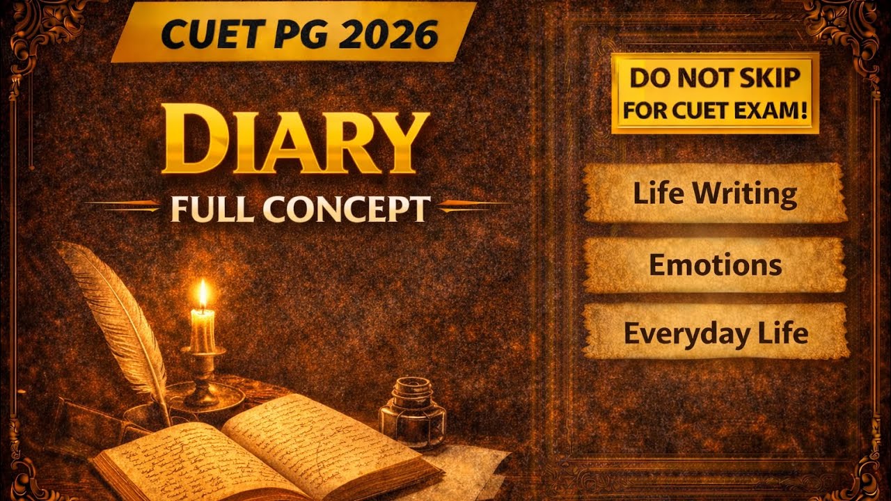 Diary as a Literary Genre Explained 🔥 Life Writing for CUET PG English 2026 | Literary genre