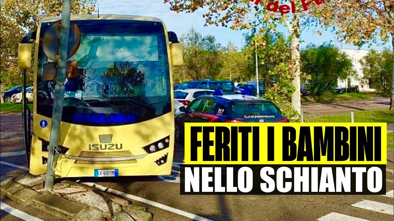 SCUOLABUS PIENO DI BAMBINI SI SCHIANTA CONTRO UN PALO: CI SONO 14 FERITI. DRAMMA A PERUGIA