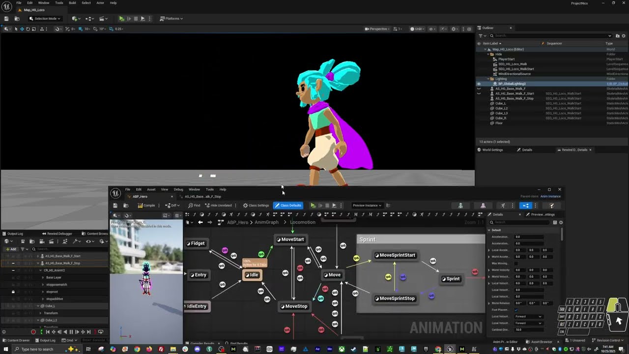Player Walk Animation Set UE5.6 Control Rig - 18 - Mirroring Animation - Left and Right Foot Stops