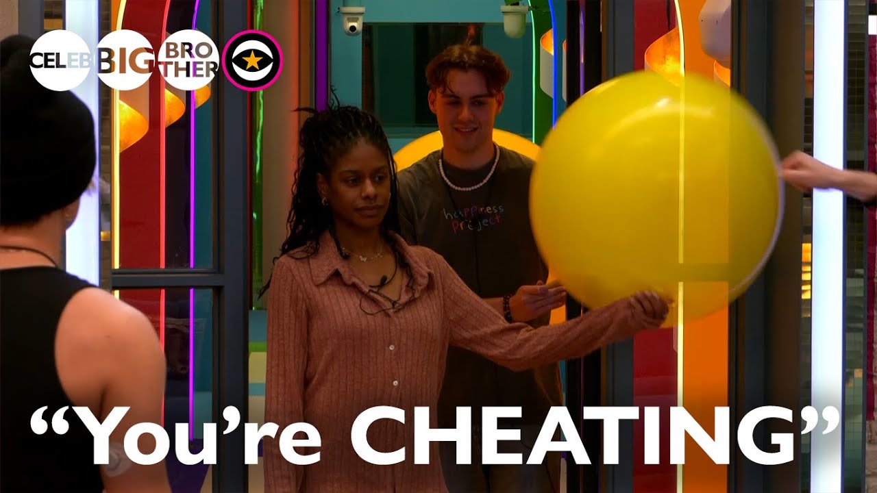 The competition gets fierce in a game of popping balloons | Celebrity Big Brother 2024