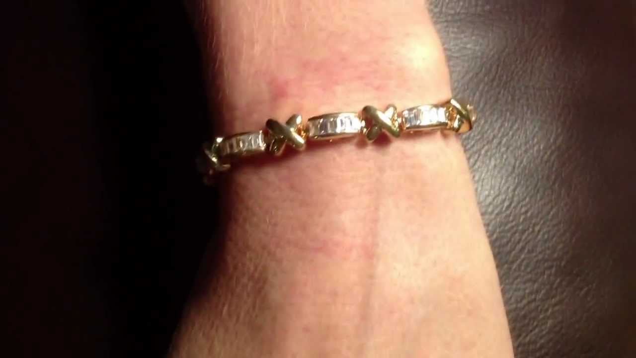 Hugs and Kisses Clear CZ Tennis Bracelet   B013