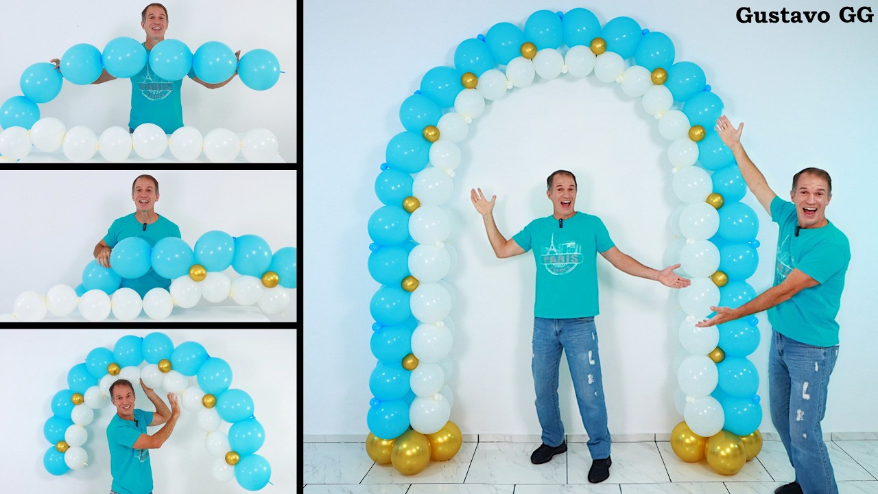 COMO HACER UN ARCO DE GLOBOS 😊👍 decoración con globos para cumpleaños ✨ Gustavo gg