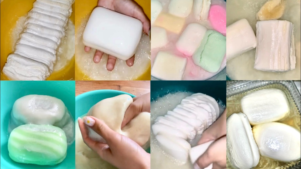 30min White🤍 SOAKED SOAP COMPILATION | oddly Satisfying mushy soap asmr | credit: ​⁠​⁠soap_astana9