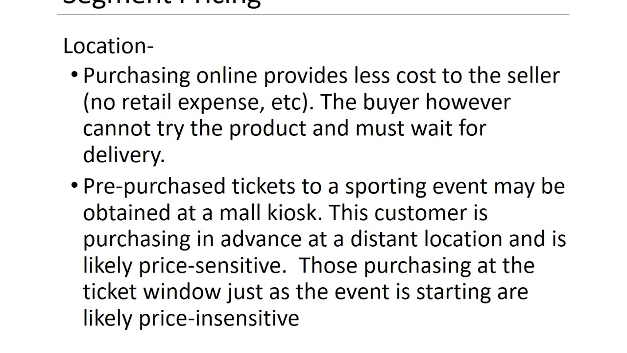 11. Segment Pricing Strategy