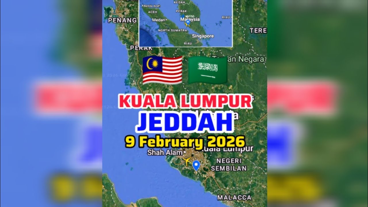 Маршрут рейса MH150 авиакомпании Malaysia Airlines из Куала-Лумпура в Джидду | 🇲🇾➡️🇸🇦