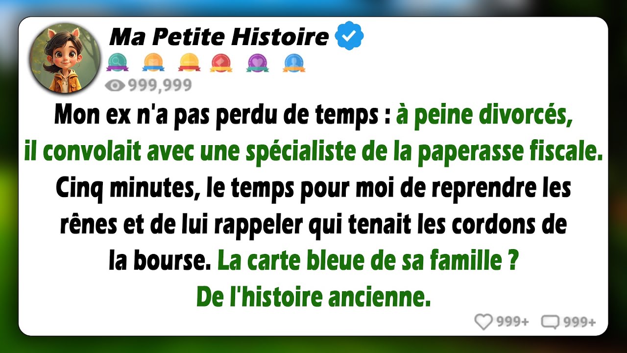 Mon ex-mari a épousé une fiscaliste juste après notre divorce. Cinq minutes ont passé, et j'ai coupé