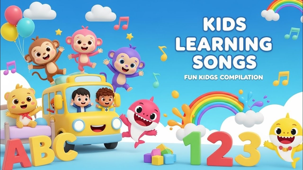 Kids Learning Songs Compilation 🎵 ABC, Numbers, Colors, Baby Shark & More!