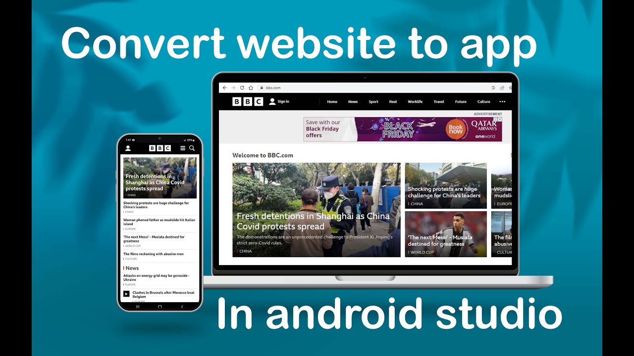 How to Convert Professional Website to Android App Using Android Studio 2022