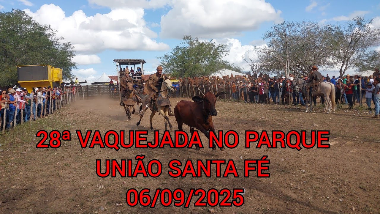 28ª vaquejada de pega de boi no mato no Parque União Santa Fé.
