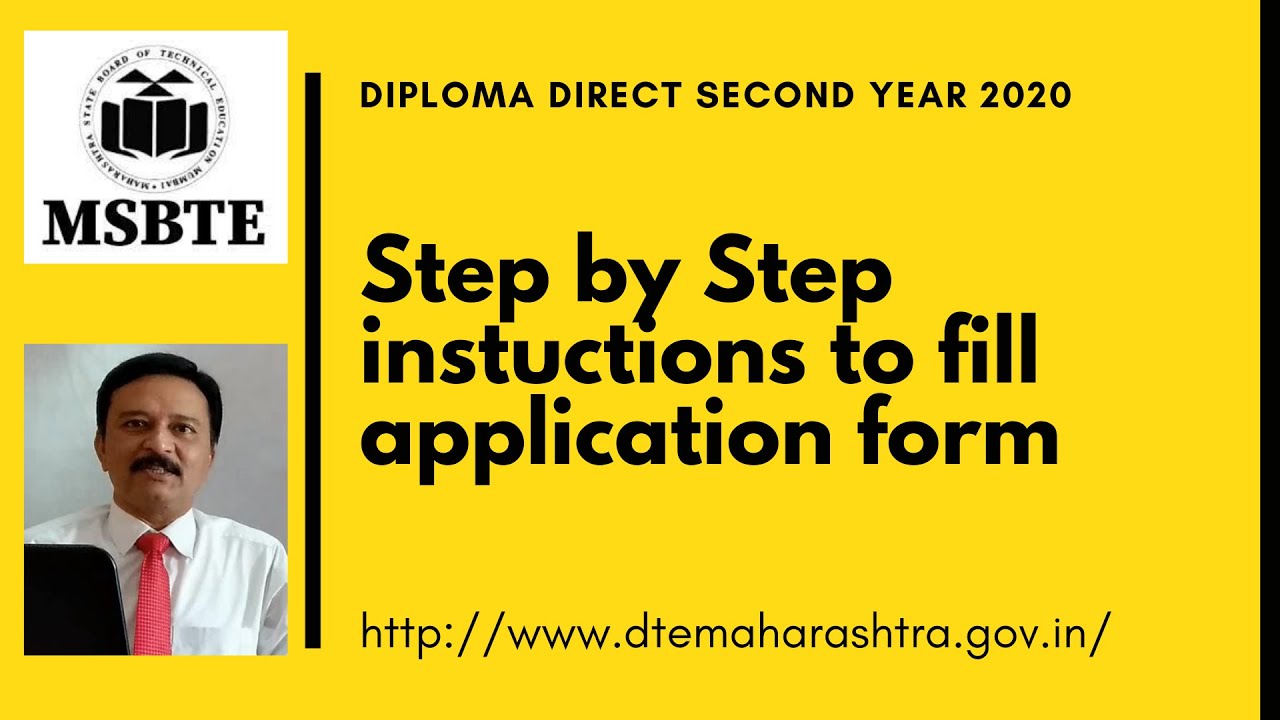 How To Fill  Direct Second Year  Diploma Application Form 2020  MSBTE |  Complete Instructions