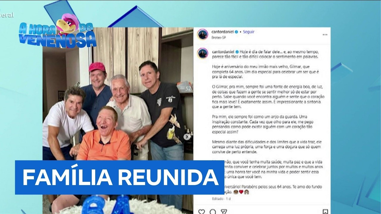 Daniel comemora aniversário do irmão mais velho e reúne família em foto rara