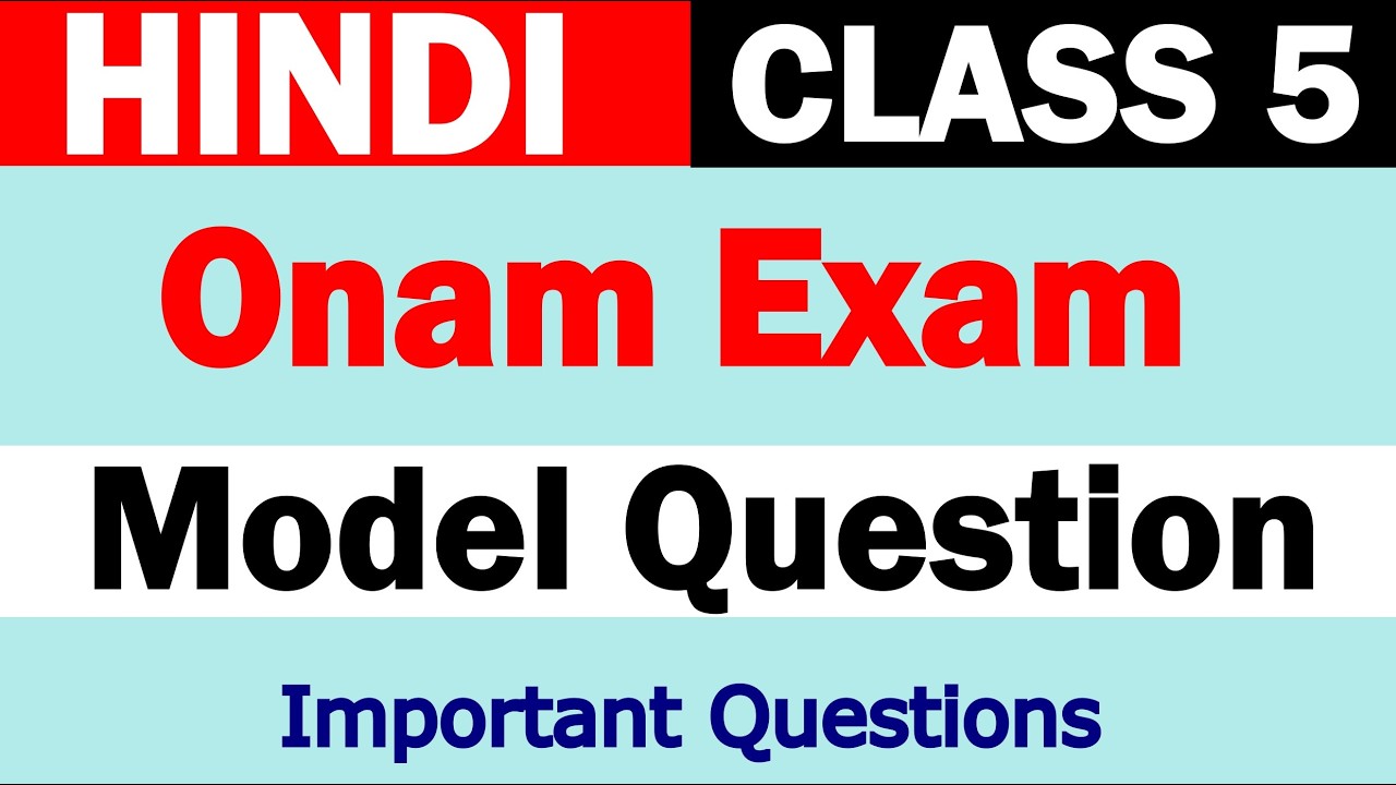 Class 5 Hindi Onam Exam Model Question | 2026 | Question and Answer | Malayalam | Hindi Winner |