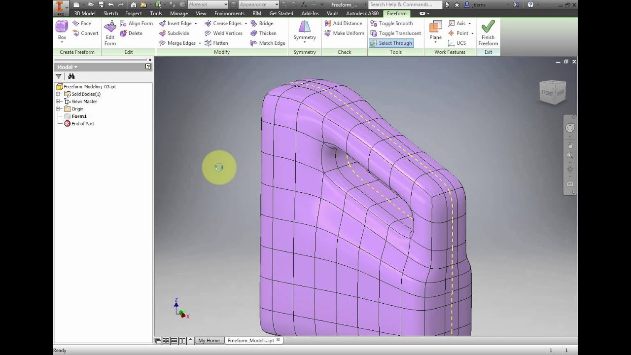 Using Freeform Tools to Bridge Faces