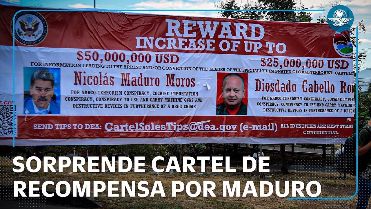 Aparece valla con recompensa por Maduro en frontera con Colombia