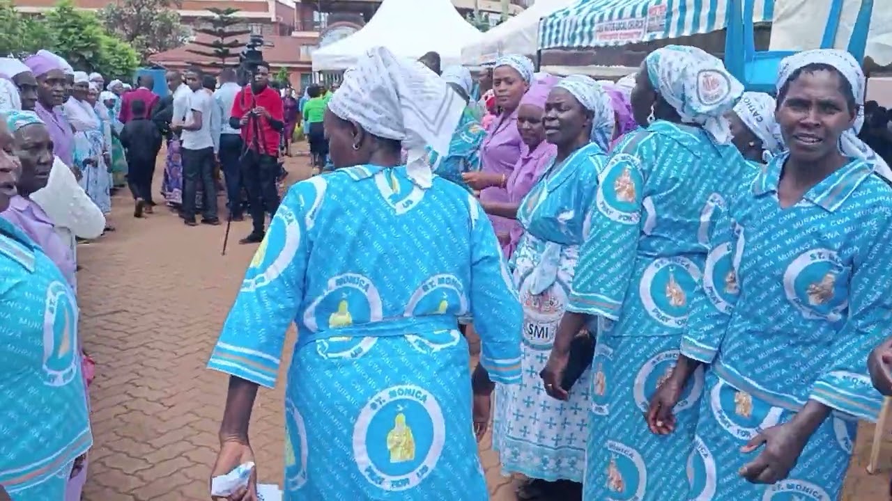 HOLY ROSARY KUTUS PARISH CWA AND ST.MONICA MEMBERS WELCOMING BISHOP DURING FAMILY DAY