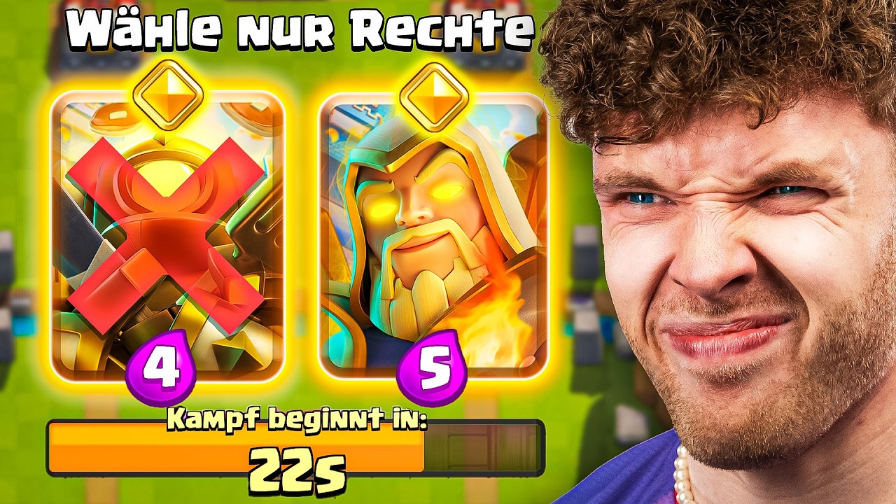 😱🤯NUR RECHTE KARTEN WÄHLEN, BIS ICH RAUSFLIEGE... | Clash Royale Deutsch