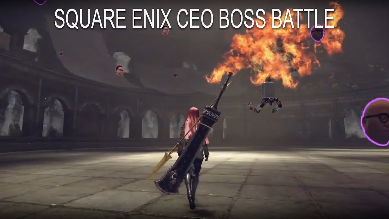 Square Enix CEO boss battle (NieR: Automata)