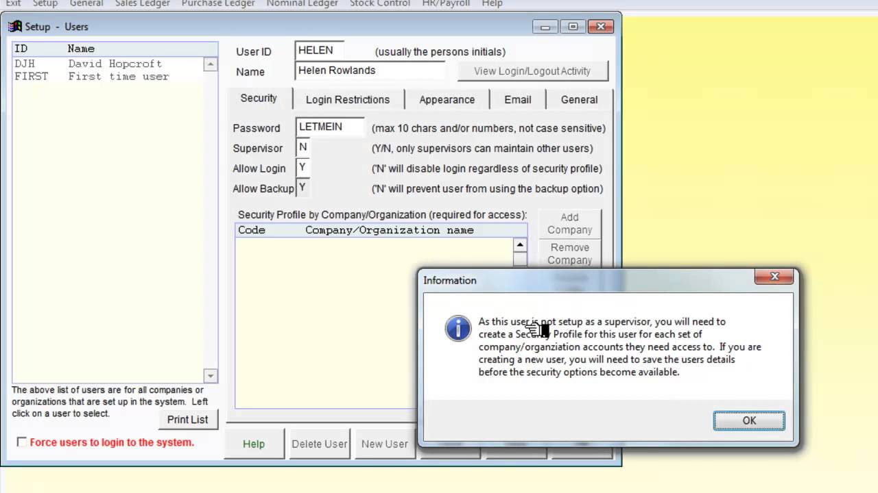 Adminsoft Accounts Maintain Users