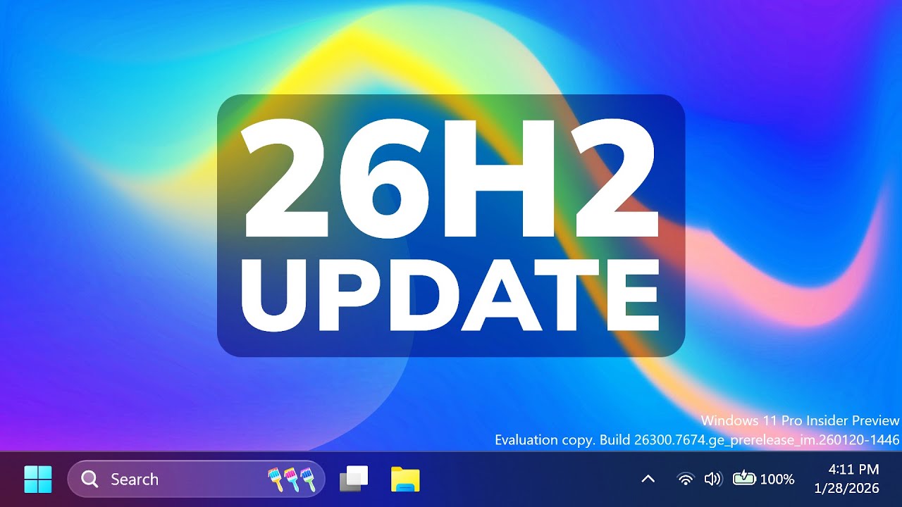 Windows 11 26H2 уже доступна в канале для разработчиков с новыми изменениями (сборка 26300.7674)