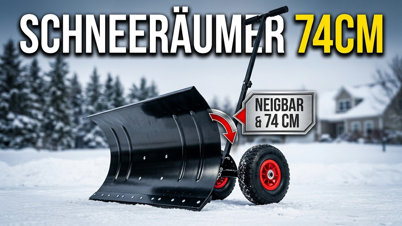 Stabilo präsentiert den Schneeräumer Schneeschieber mit Räder DSS740R Schild LxH 74x41 cm neigbar