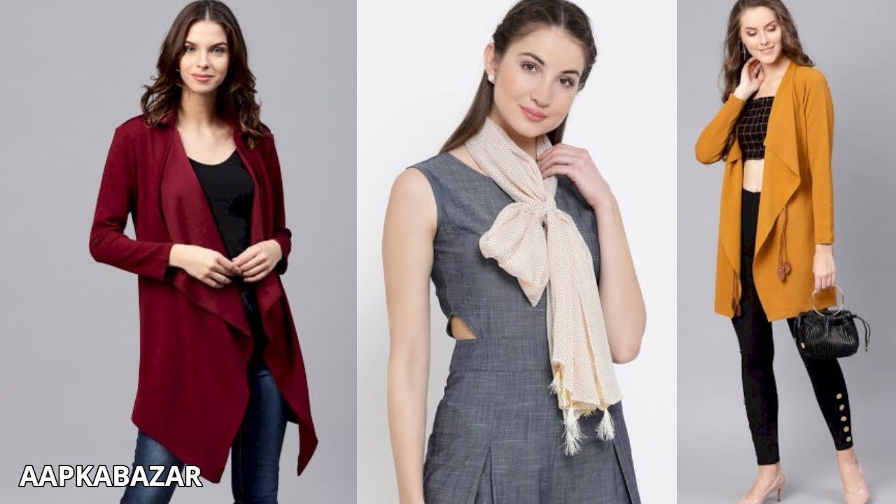 Red Self Design Scarf | Woven Design Stole | Open Front Shrug | Black Solid Pumps