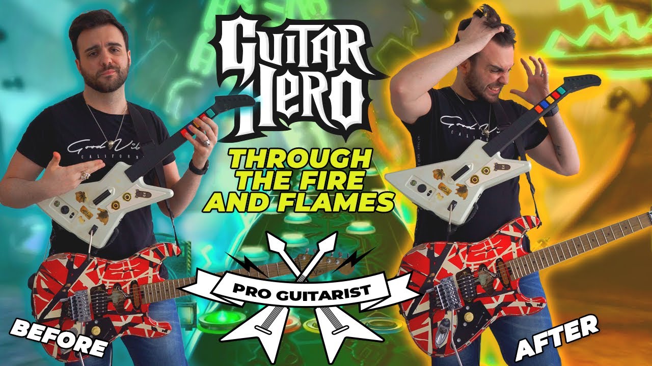 Профессиональный гитарист против «Сквозь огонь и пламя» в Guitar Hero