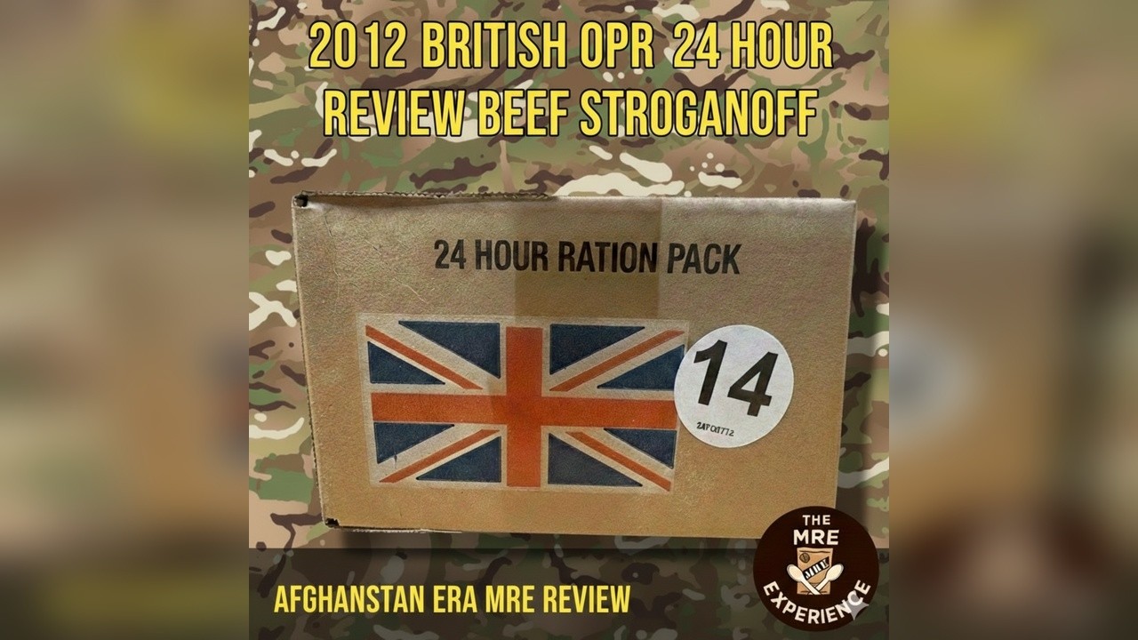 2012 British OPR 24 Hour Ration Pack Review | Menu 14 Beef Stroganoff (Afghanistan Era)