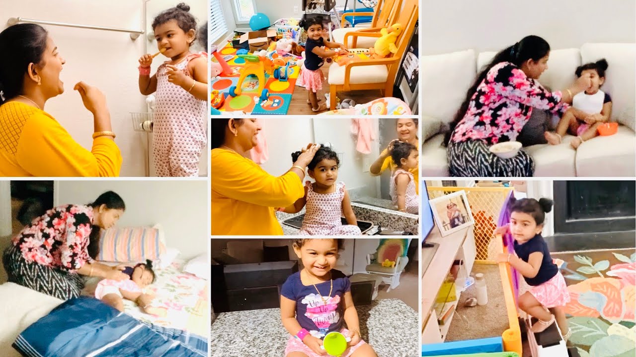 Mom & Daughter routine | Morning till afternoon routine | Baby food | Sivapu pusanika puli kulambu