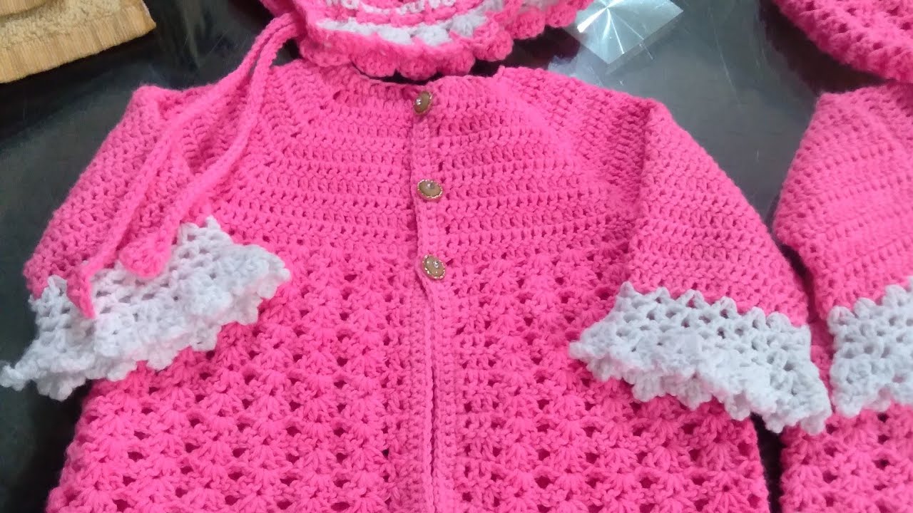 Cute Care Woolen is live crochet baby sweater (part 3)
