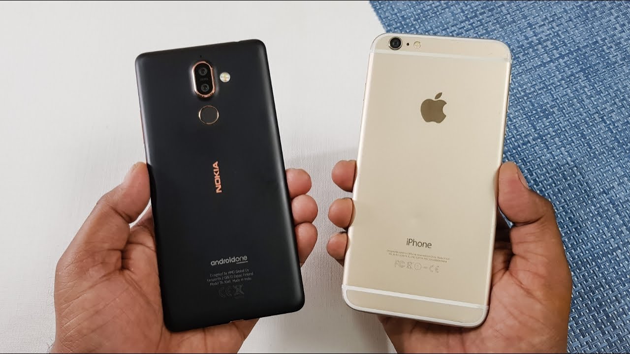 Nokia 7 Plus vs iPhone 6 Plus Speed Test Comparison !