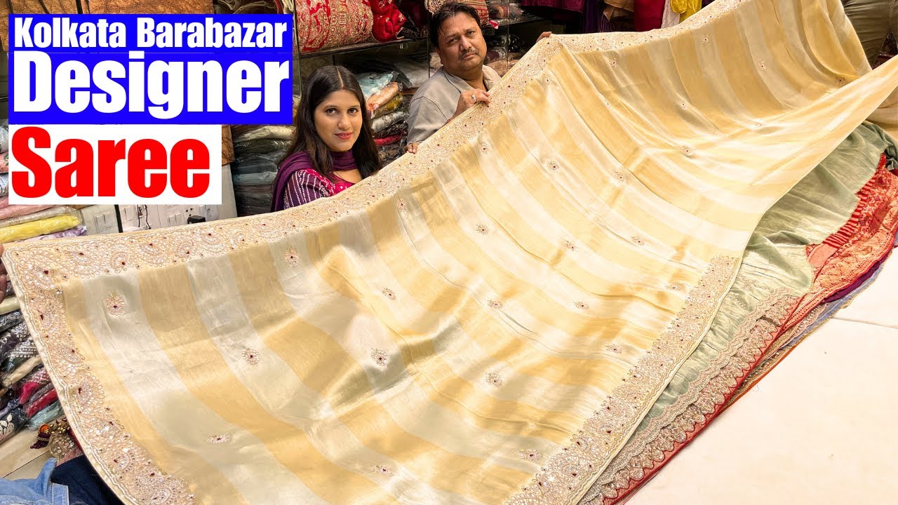 Designer Handwork Saree Kolkata Barabazar : Latest Tissue kanjivaram, Giraaf Tissue, echo Silk Saree